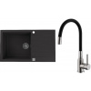 Set Alveus (dřez Cadit 40 Black 91 + baterie Mintas Černá/Kartáčovaná ocel) SETA25109