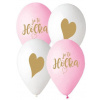 SMART BALLOONS Balónik s českou potlačou je to dievča! – ružová a biela – 30 cm – 5 ks 8595681503213