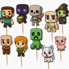 TOPPER PIKERY NA TORT DEKORÁCIA - PIXELY HRA PRE HRÁČOV HRY CRAFT -10ks