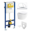 Mereo WC set - Smart flush rimless WC oblé, modul pre sadrokartón, biele oválne tlačidlo