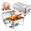 Vevor Ohrevná misa na bufet 2×8 Qt, nerezová, 2 full size panvy, s viečkom ZFXBXGSTGK2JJ8OR8V0