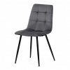 Autronic Židle jídelní, šedá látka, čtyřnohá kovová podnož, černý mat DCL-X7015 GREY2