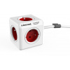 Predlžovací kábel Cubenest Powercube Extended, 5x zásuviek, 1,5 m, biela/červená (6974699971276)