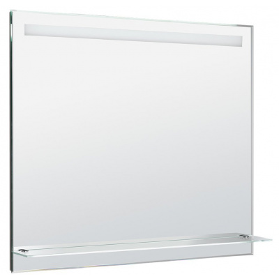 AQUALINE LED podsvietené zrkadlo 100x80cm, sklenená polička, Tlakový vypínač ATH55