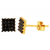 Zlaté napichovacie náušnice s čiernymi krištáľmi