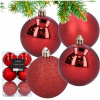 Vianočná guľa na stromček Cadro červená plastová 8 cm 6 ks