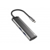 Natec multiport adaptér FOWLER SLIM HUB 4v1, 2X USB 3.0 HUB, HDMI 4K, USB-C PD NMP-1984