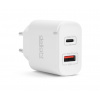 delight Sieťový adaptér USB + Type-C PD20W rýchle nabíjanie - biely