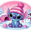 CUKROVÁ TLAČ Opłatek na Tort Vianočná cukrová hmota Stitch Vianoce #2