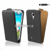 Kožený obal Samsung Galaxy S IV Mini – Flip Genuine – tm.hnedá