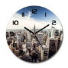Sklenené hodiny okrúhle New York fi 30 cm
