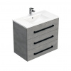 Swiss aqua technologies Koupelnová skříňka s černou úchytkou a umyvadlem SAT Cube Way 80x76,5x46 cm beton mat CUBE46C803BEMOD