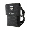 Púzdro Karl Lagerfeld Saffiano Monogram Wallet Phone Bag Ikonik NFT, čierne