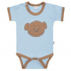 Dojčenské bavlnené body s krátkym rukávom New Baby BrumBrum blue brown - 68 , Modrá
