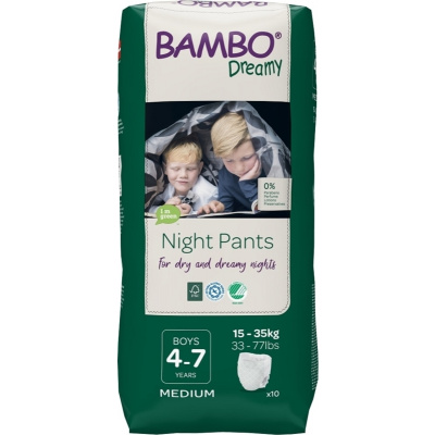 BAMBO Dreamy Night Pants Nohavičky plienkové jednorázové Boys 4-7 rokov (15-35 kg) 10 ks