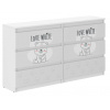 Detská komoda so 6 zásuvkami, LOVE WHITE
