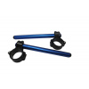 ACCOSSATO Aluminium-forged clip-ons ACCOSSATO with metal clamp composed of 2 half-rings 10 degrees inclination, blue