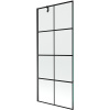 Mexen Next, vaňová zástena 1-krídlová 80 x 150 cm, fixné krídlo, 6 mm číre sklo s čiernym vzorom, čierny profil, 895-080-000-00-77-70