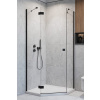 RADAWAY ESSENZA BLACK PTJ 100 x 80cm ľavý sprchový kút päťuholníkový, profil čierny, sklo číre, 1385010-54-01L1385055-01-01