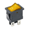 Kolískový vypínač obdĺžnikový s podsvietením, KCD1 4-pin, 250V/6A Žltá