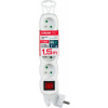 Strend Pro Kábel DG-F804BK L-1.5 m, predlžovací, biely, 4x zásuvka + vypínač