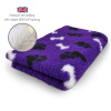 DRYBED Premium Vet Bed Paws & Bones fialový + čierny + biely 150 x 100 cm