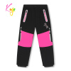 Dievčenské softshellové nohavice, zateplené - KUGO HK2516, čierna / ružové zipsy Farba: Čierná, Veľkosť: 128