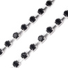 Štrasová borta metráž šírka 2,9 mm Čierna Strieborná