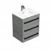 Swiss aqua technologies Koupelnová skříňka s černou úchytkou a umyvadlem SAT Cube Way 60x76,5x46 cm beton mat CUBE46C603BEMOD