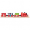 Vláček vláčkodráhy Bigjigs Rail - Vlak s potravinama