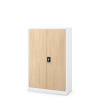 Kovová spisová skriňa KEVIN, 900 x 1400 x 400 mm, Eco Design: biela/ dub sonoma