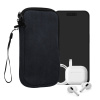 kwmobile Universal smartphone Sleeve - Corduroy with Hand řemínek and Zipper Closure - Internal Mesh Pocket - Mobile telefon Sleeve Pouch - Neoprene telefon Sock - Navy modrá