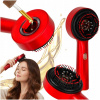 Masážna kefa na hlavu masážny prístroj starostlivosť o vlasy červené svetlo USB
