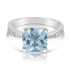 Zlatý dámsky prsteň DF 3487 z bieleho zlata, topás swiss blue s diamantmi 64