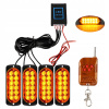 4x STROBOSKOPICKÁ LED LAMPA ORANŽOVÁ POMOC ODŤAHOVKA 12V MAJÁK S DIAĽKOVÝM OVLÁDAČOM