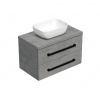 Swiss aqua technologies Koupelnová skříňka s černou úchytkou a krycí deskou SAT Cube Way 80x47,5x46 cm beton mat CUBE46C803BE45