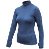 SENSOR MERINO BOLD dámské triko roll neck dl.rukáv cool blue - M