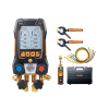 Testo 570s Smart SET pre vákuum s plniacimi hadicami - Chytrý digitálny servisný prístroj s bezdrôtovou vákuovou sondou, kliešťovými teplotnými sondami a 4 plniacimi hadicami
