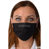 Rúško bavlnené na tvár-BORT (dvojvrstvové 100% bavlna-vrchná časť čiernej farby, spodná časť bielej farby) 049 - VYROBENÉ NA SLOVENSKU