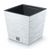 PROSPERPLAST FURU SQUARE Kvetináč LOW 24 cm bielý