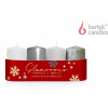Svíčka Glamorous advent válec 40x70mm, sada/4ks - Stříbrná MIX ODBĚRNÁ MÍSTA SK od 107.1e ZDARMA