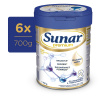 Sunar Premium 2, ďalšie dojčenské mlieko, 6 x 700 g