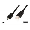 Digitus USB kabel USB A samec na B-mini 5pin samec, 2x stíněný, Měď, 1,8m, černý