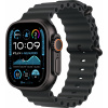 Apple Watch Ultra 2 GPS+Cellular 49mm Čierne titánové telo - Čierny oceánsky remienok / 130-200 mm MX4P3