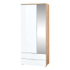 Biela šatníková skriňa v dekore duba so zrkadlom 84x196 cm Telde - Germania