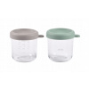 Beaba: sada sklenených pohárov s uzáverom 2x250 ml Sage Green/Gazelle