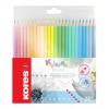 Kores Koroles Pastel Farebné pastelky sada, trojhranné 24 pastelových farieb