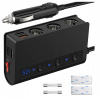 Rozbočovač | Rozdeľovač USB 12/24V|QC USB-A|3 x USB-A|3 x zapaľovač|LCD
