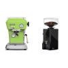 Ascaso Dream ONE, Fresh Pistachio + Eureka Mignon Silenzio 55, BL black