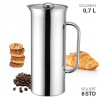 Stlačovací french press Kávovar 700ml - WEIS (Lisovací filtrační konvice dvoustěnná vakuově izolovaná 0,7l - WEIS)